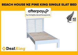 BEACH HOUSE WHITE NZ PINE KING SINGLE SLAT BED