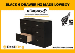 6 DRAWER NZ MADE LOWBOY BLACK