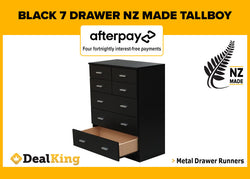 7 DRAWER NZ MADE TALLBOY BLACK