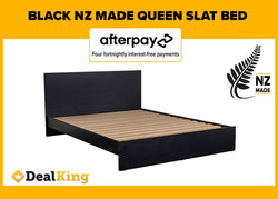 BLACK NZ MADE QUEEN SLAT BED