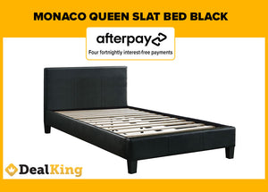 MONACO SLAT QUEEN BED BLACK