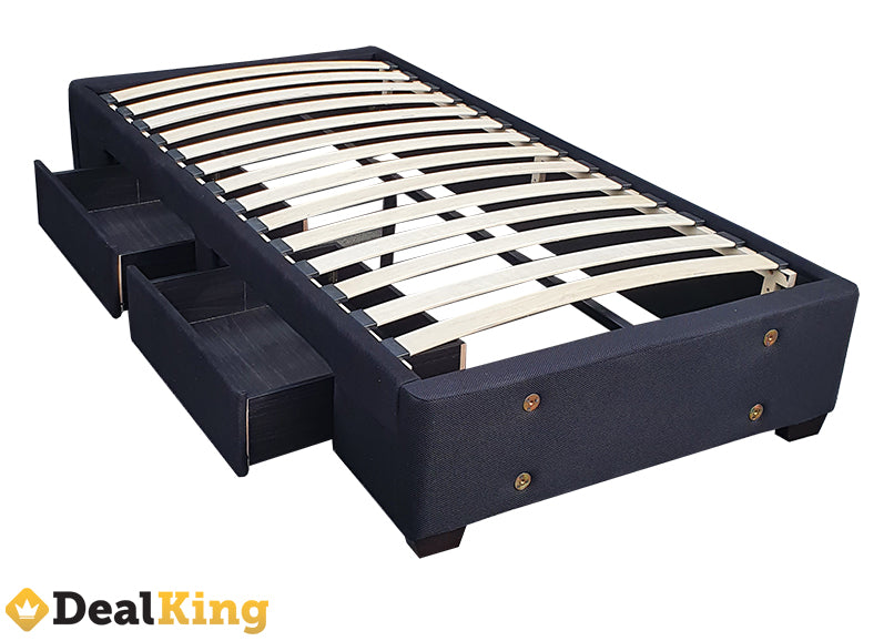 2 DRAWER KING SINGLE SLAT BASE BLACK