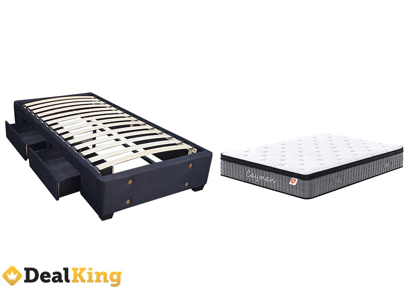2 DRAWER KING SINGLE SLAT BASE & POCKET SPRING MATTRESS