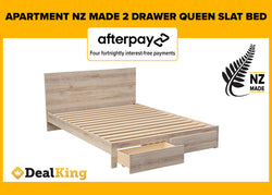 APARTMENT 2 DRAWER NZ MADE QUEEN SLAT BED