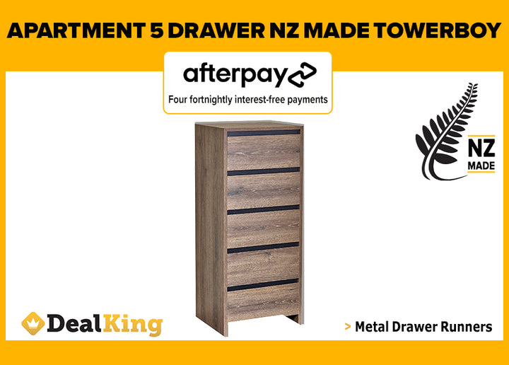 APARTMENT NZ MADE 5 DRAWER TOWERBOY