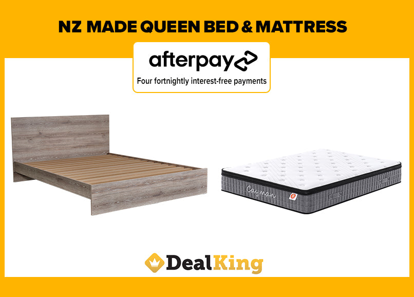 APARTMENT NZ MADE QUEEN SLAT BED + POCKET SPRING MATTRESS
