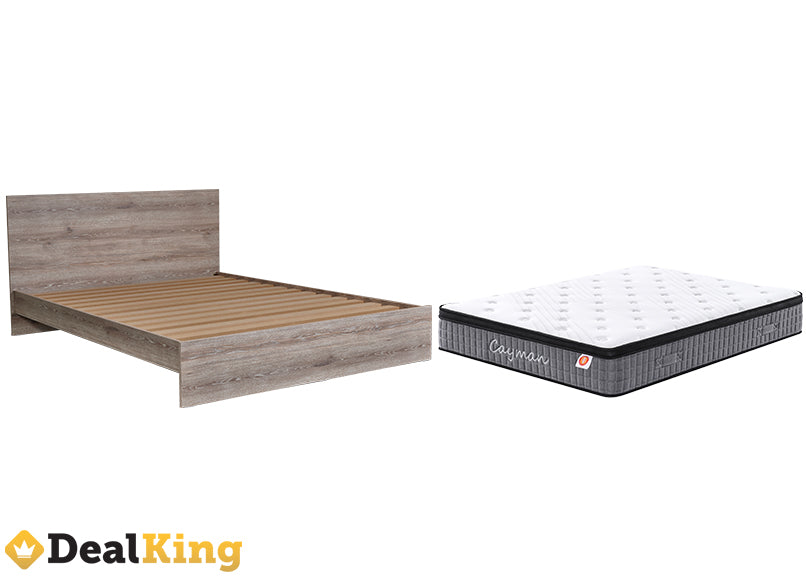 APARTMENT NZ MADE QUEEN SLAT BED + POCKET SPRING MATTRESS