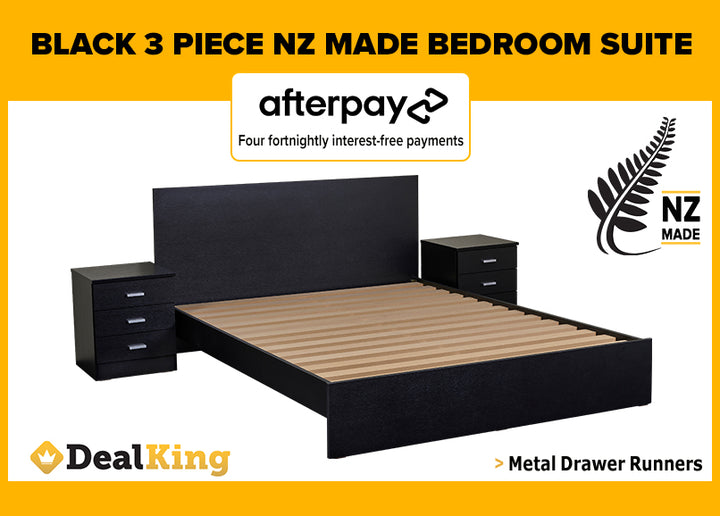 BLACK 3PC NZ MADE SUITE