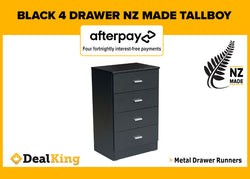 4 DRAWER NZ MADE TALLBOY BLACK