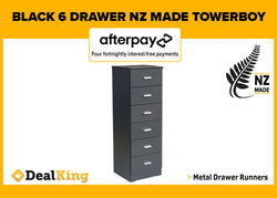 6 DRAWER FULLY ASSEMBLED NZ MADE TOWERBOY BLACK