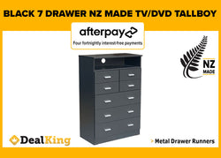 7 DRAWER FULLY ASSEMBLED TV/DVD NZ MADE TALLBOY BLACK