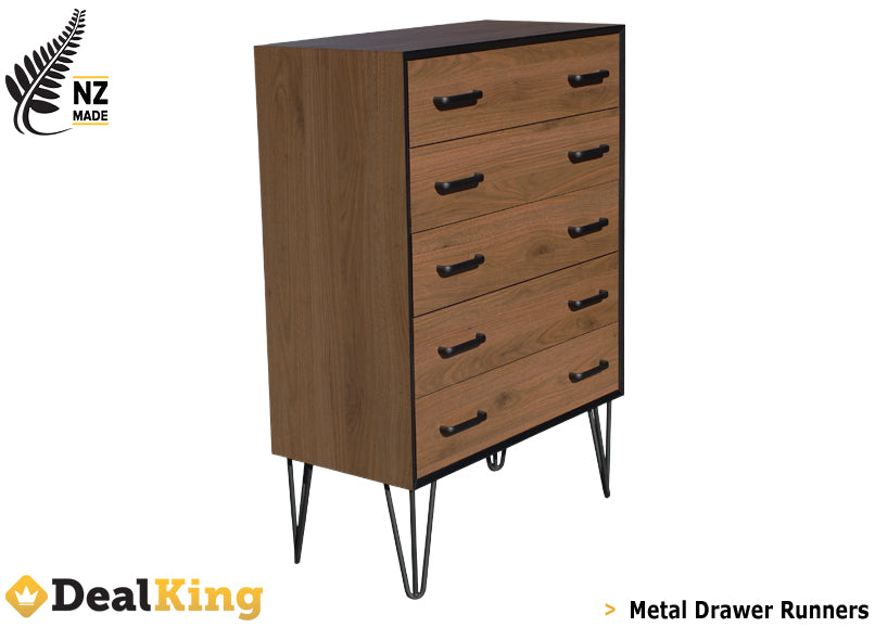 BROOKLYN 5 DRAWER NZ MADE TALLBOY