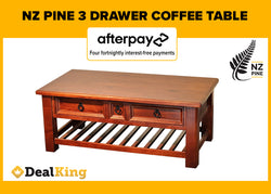 NZ PINE 3 DRAWER COFFEE TABLE