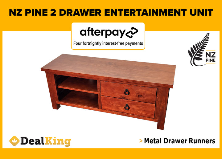 2 DRAWER NZ PINE ENTERTAINMENT UNIT