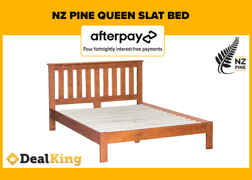 NZ PINE QUEEN SLAT BED