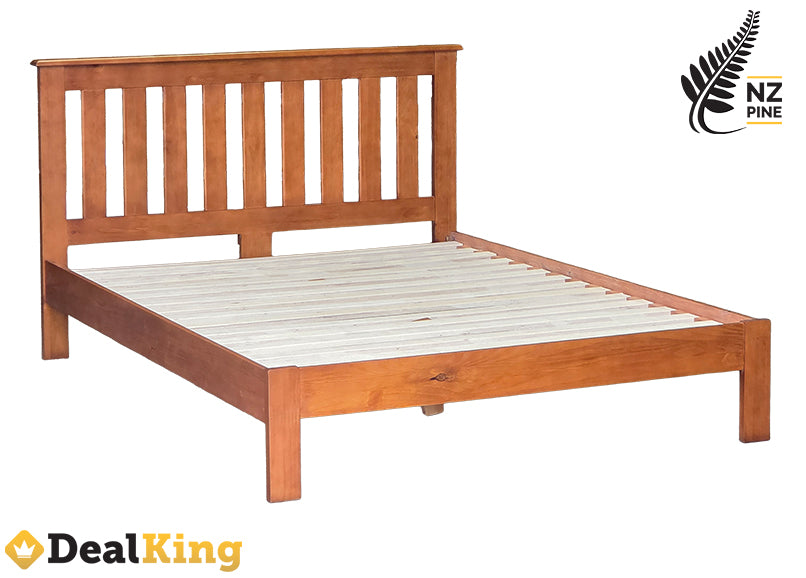 NZ PINE DOUBLE SLAT BED