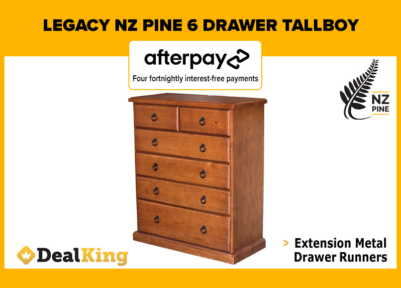 LEGACY NZ PINE 6 DRAWER TALLBOY