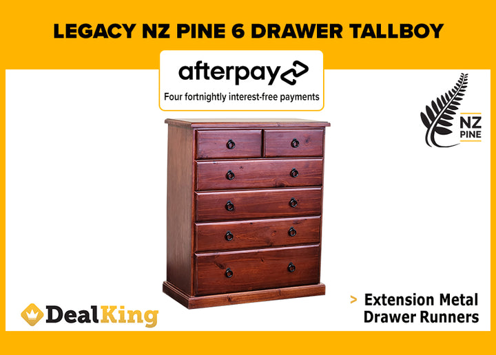 LEGACY NZ PINE 6 DRAWER TALLBOY