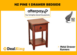 NZ PINE 1 DRAWER BEDSIDE TABLE