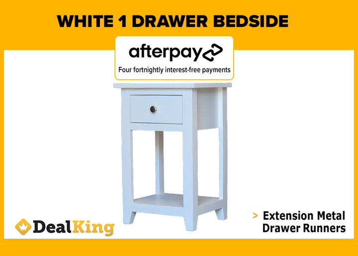 1 DRAWER BEDSIDE TABLE WHITE