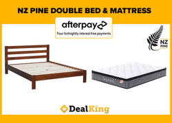 DOUBLE NZ PINE SLAT BED + POCKET SPRING MATTRESS