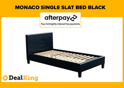 MONACO SINGLE BLACK PU LEATHER BED