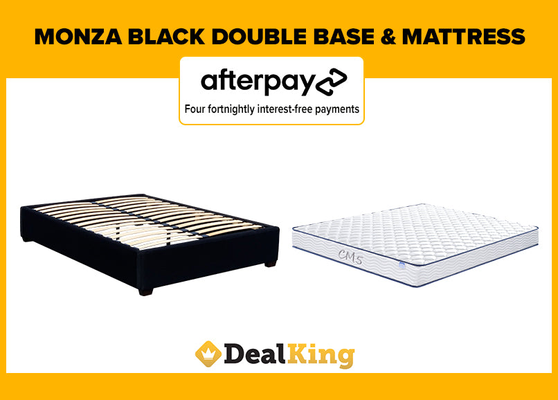 MONZA DOUBLE SLAT BASE BLACK & MATTRESS