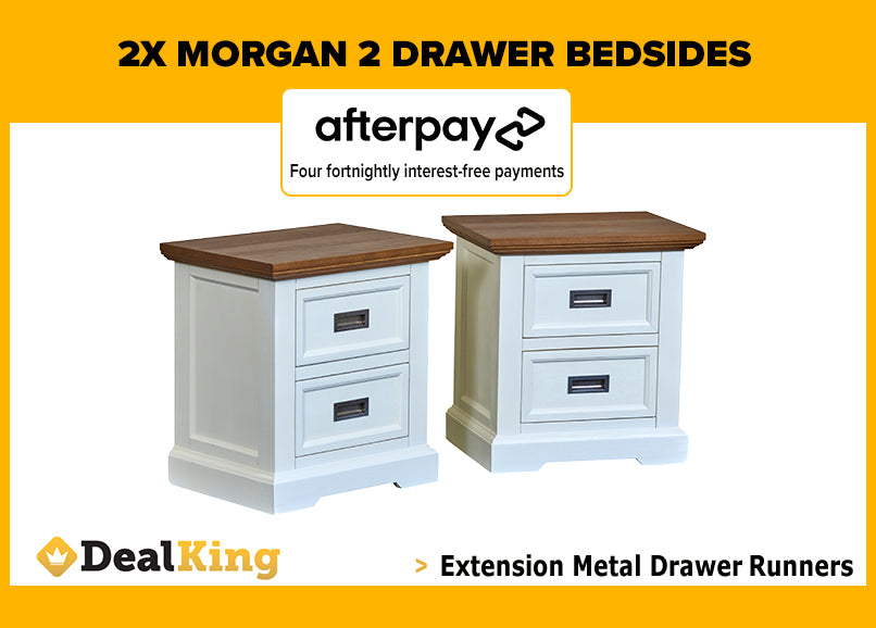 2X MORGAN 2 DRAWER BEDSIDES