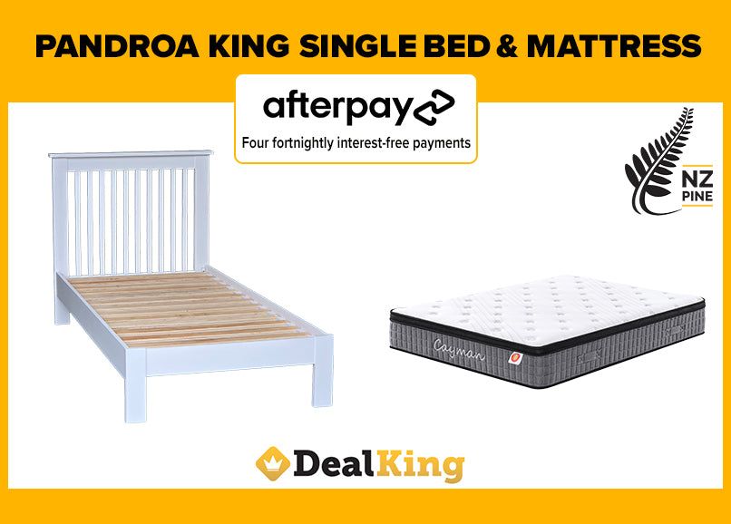 PANDORA KING SINGLE SLAT BED + POCKET SPRING MATTRESS