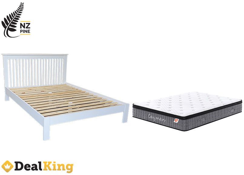PANDORA QUEEN SLAT BED + POCKET SPRING MATTRESS