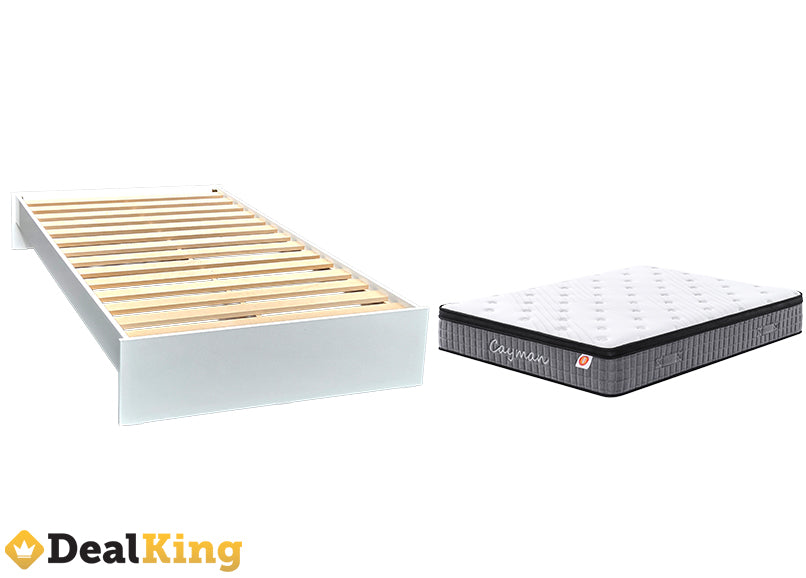 WHITE NZ MADE SINGLE BASE & POCKET SPRING MATTRESS