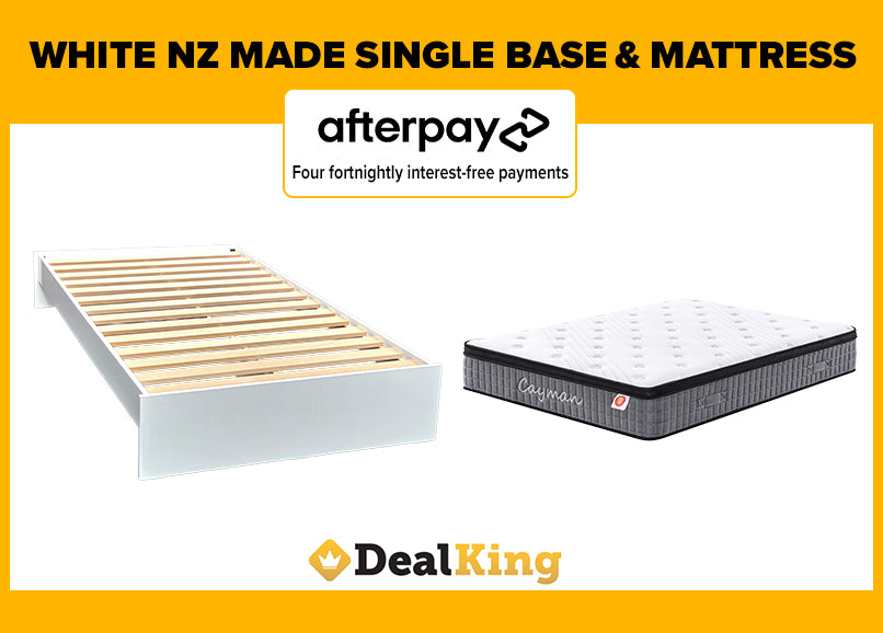 WHITE NZ MADE SINGLE BASE & POCKET SPRING MATTRESS