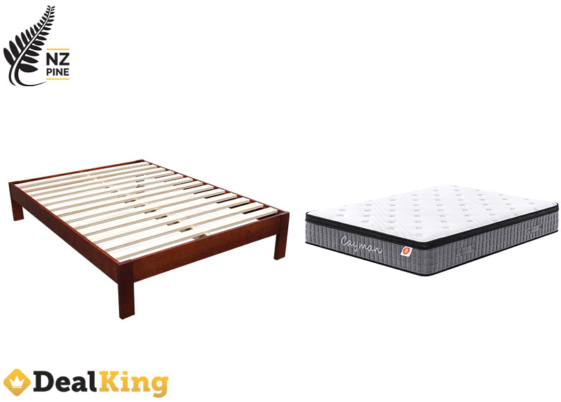 NZ MADE DOUBLE PINE BASE & POCKET SPRING MATTRESS