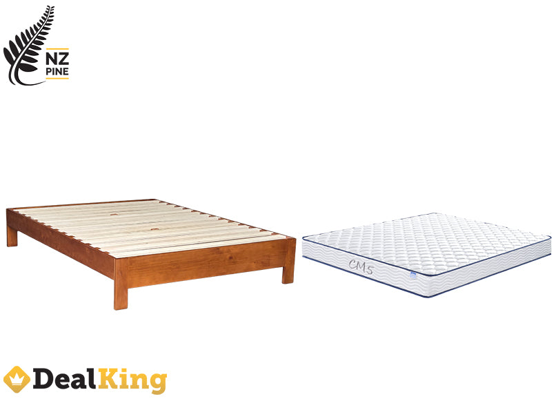 SOLID NZ PINE DOUBLE BASE + MATTRESS