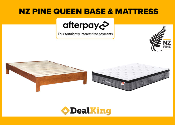 SOLID NZ PINE QUEEN BASE + POCKET SPRING MATTRESS