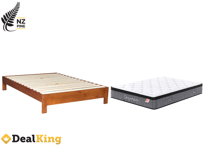 SOLID NZ PINE DOUBLE BASE + POCKET SPRING MATTRESS