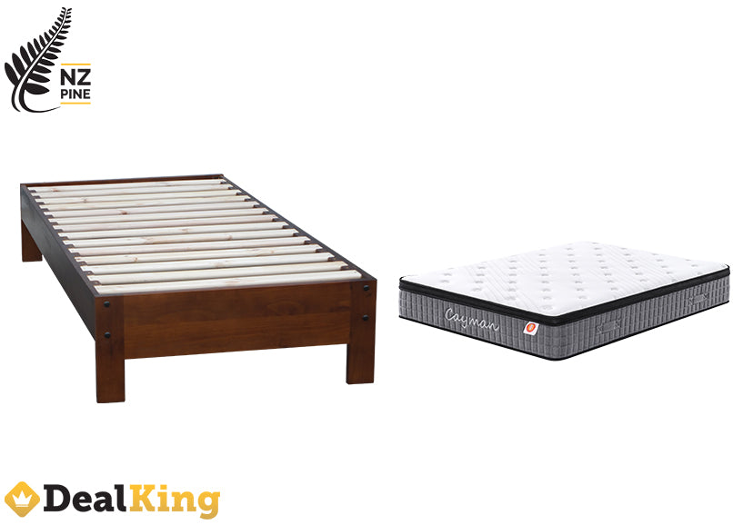 NZ PINE SINGLE SLAT BASE + POCKET SPRING MATTRESS