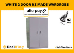 WHITE NZ MADE 2 DOOR WARDROBE
