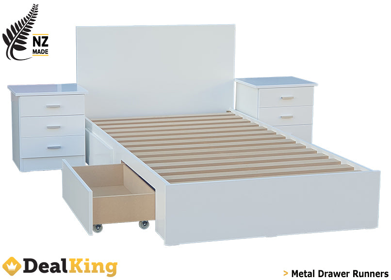 WHITE 3PC NZ MADE SUITE (SINGLE BED)