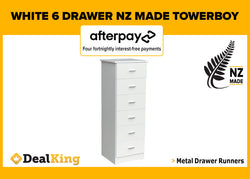 6 DRAWER NZ MADE TOWERBOY WHITE