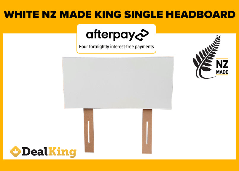 KING SINGLE NZ MADE HEADBOARD FULLY ASSEMBLED WHITE