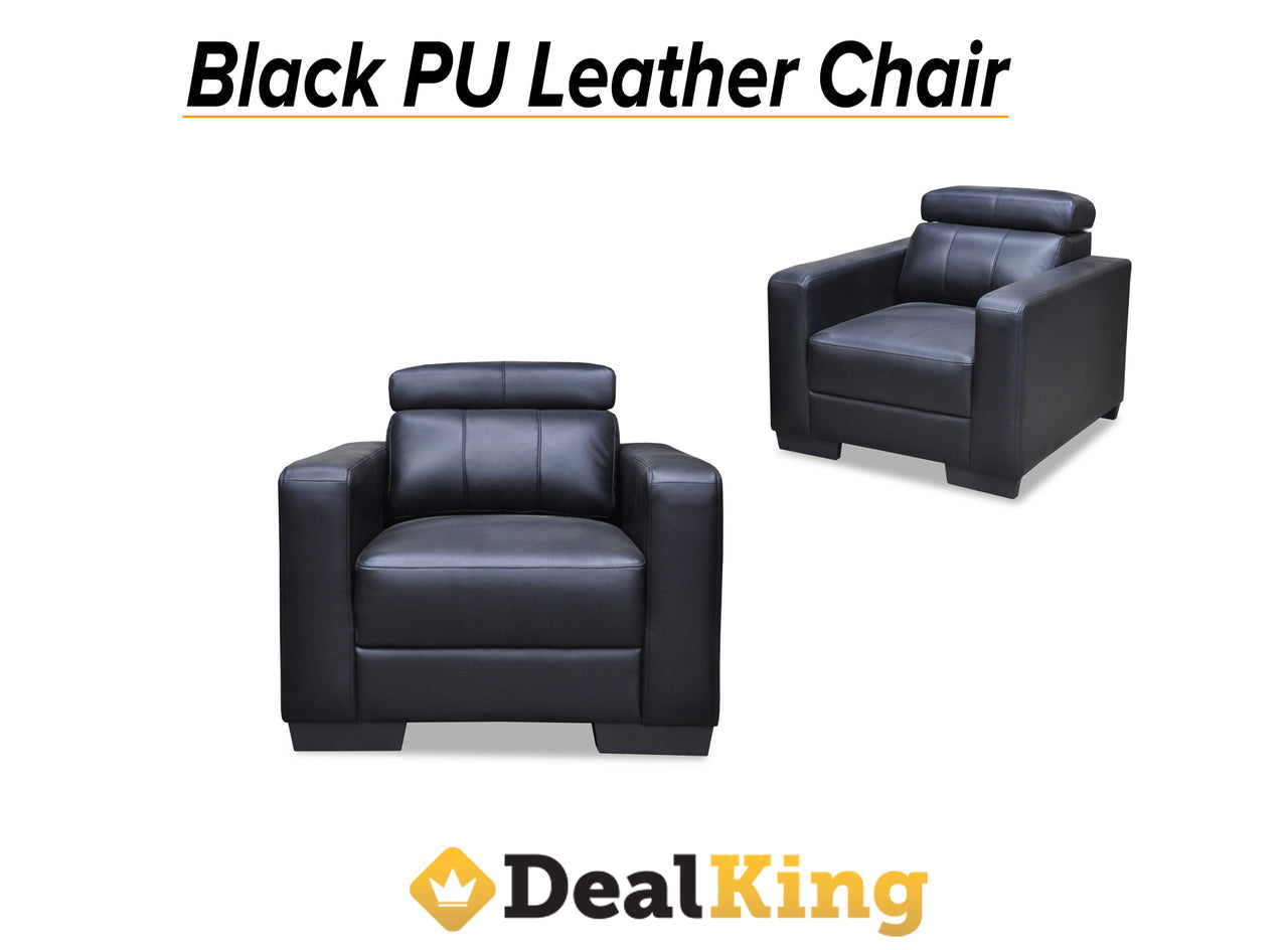 BLACK PU LEATHER CHAIR
