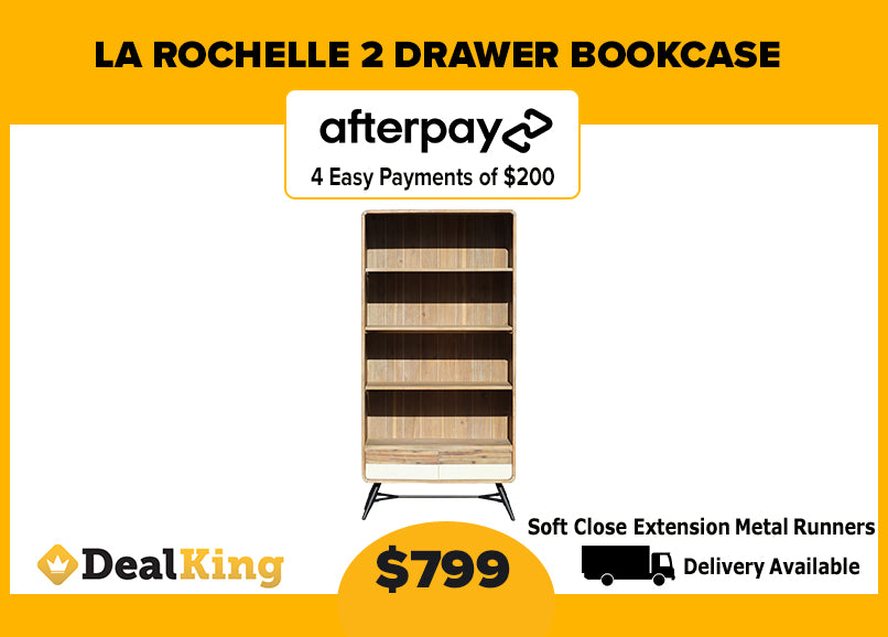 LA ROCHELLE 2 DRAWER BOOKCASE